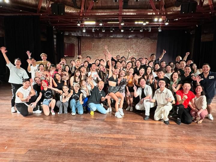 A big group of dancers after the intensive